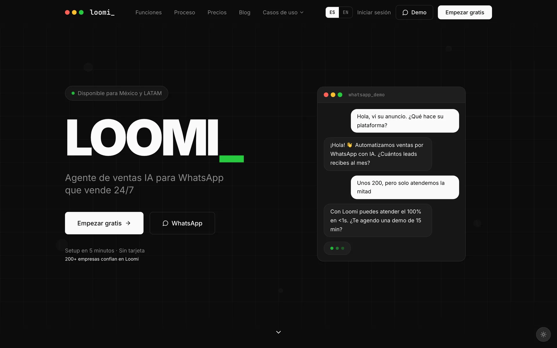 Screenshot of Loomi